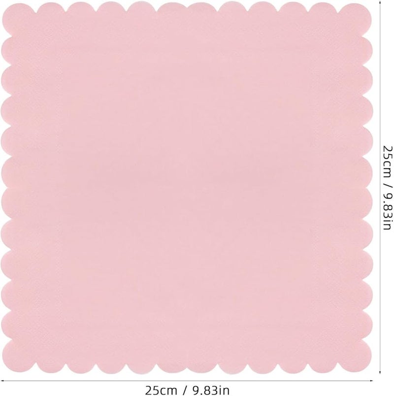 مناديل العشاء الوردي الفاتح المزخرف 150 قطعة بالجملة لحفلات الزفاف والاستحمام - Image 5